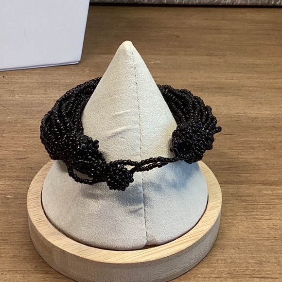 Black Seedbead Necklace with Vintage Similar Bracelet Set - Picture 6 of 8